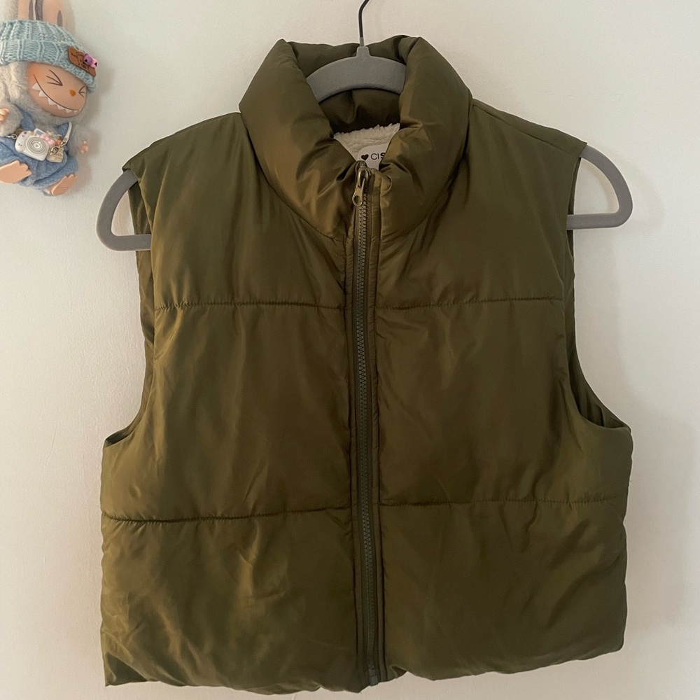Olive Green Puffer Vest
